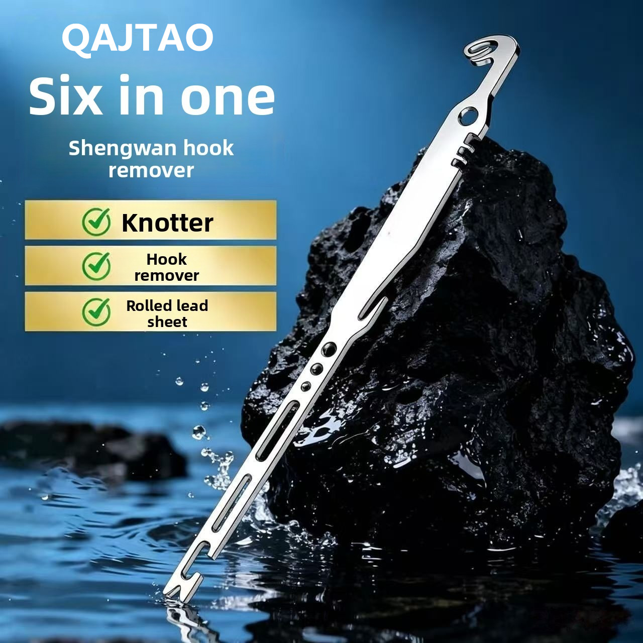 Fishing Hook Sharpener - QAJTAO 4-teiliges 6-in-1-Set aus Edelstahl zum