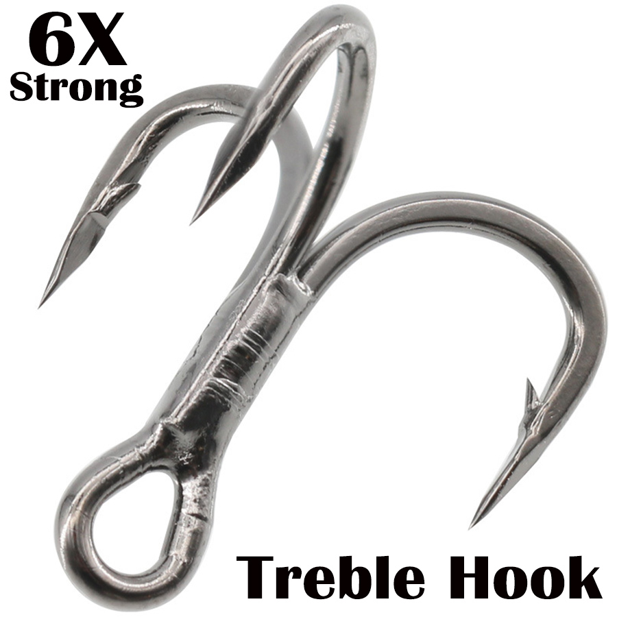 Fishing Hook Assortment - Angel-Drillinge, 6 x starker Kohlenstoffstahl, klassische