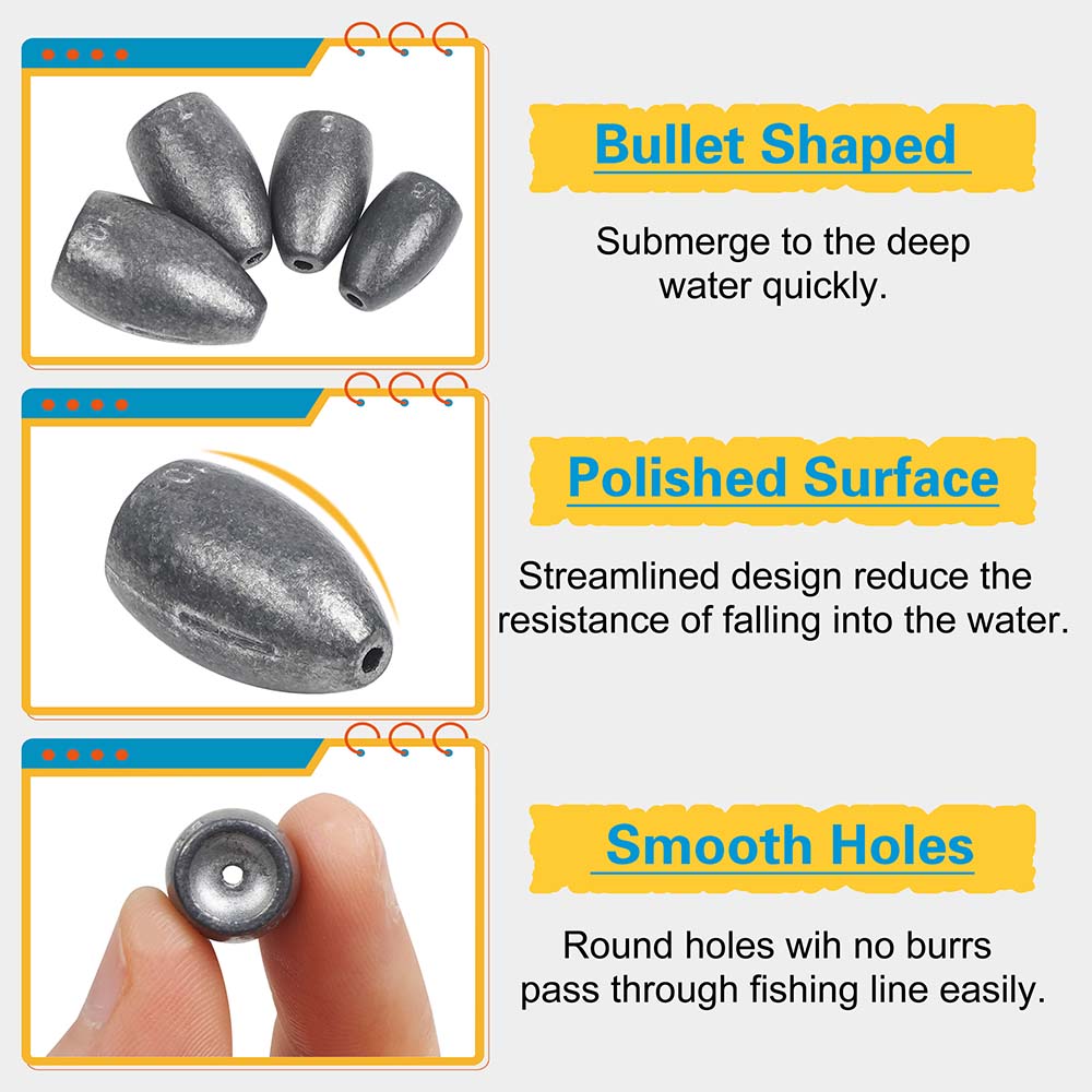 Bullet Fishing Sinkers Gewicht – Fishing Hook Remover Bewertung und Preis