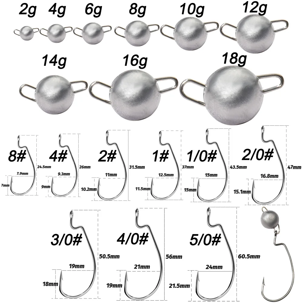 5 Stücke Metall Jig Kopf Wurm  – Fishing Hook Weedless Bewertung und Preis